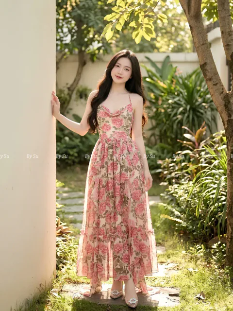 Đầm Hoa Hồng Vintage