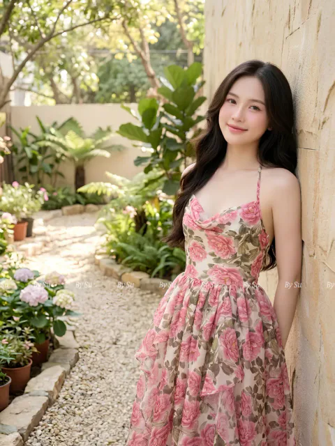 Đầm Hoa Hồng Vintage